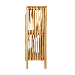 Armoire basse 2 portes en bois flotté et bois massif de teck - JESSIE