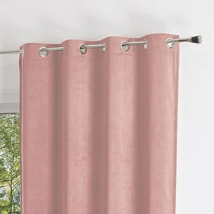 Rideau uni en suédine  - Effet daim et velours - Rose Clair
