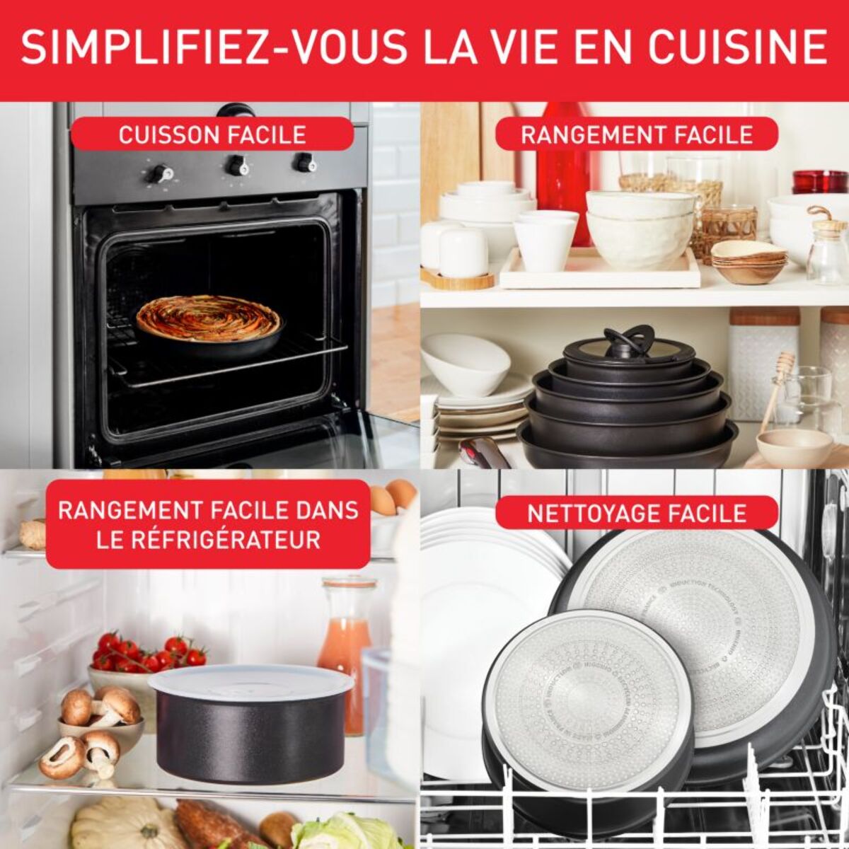 Batterie de cuisine TEFAL Ingenio Inspiration Cocotte Fonte 5pcs