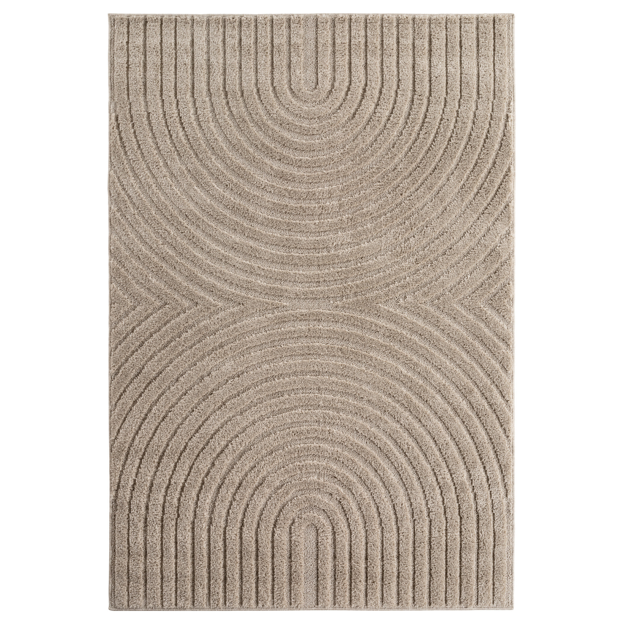TURIN - Tapis moderne à motif arc en relief beige