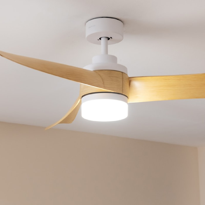 Cecotec Ventilatore da soffitto con luce EnergySilence Aero 5280 LightWood