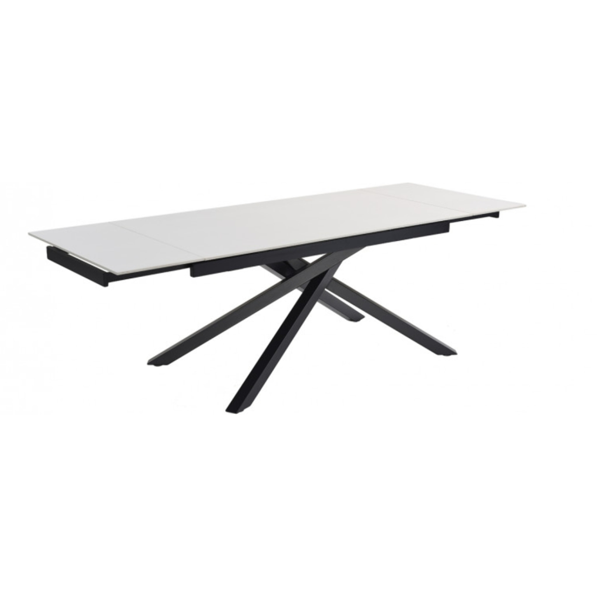 Table extensible en céramique blanc pure L160/240cm - 9 piètements - UNIK