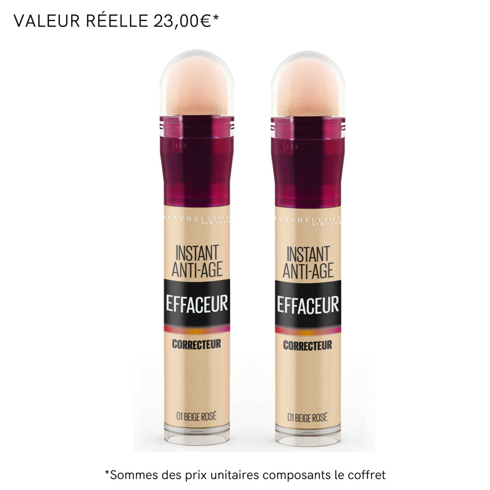 Maybelline New York Lot De 2 L'Effaceur Correcteur 01 Beige Rose