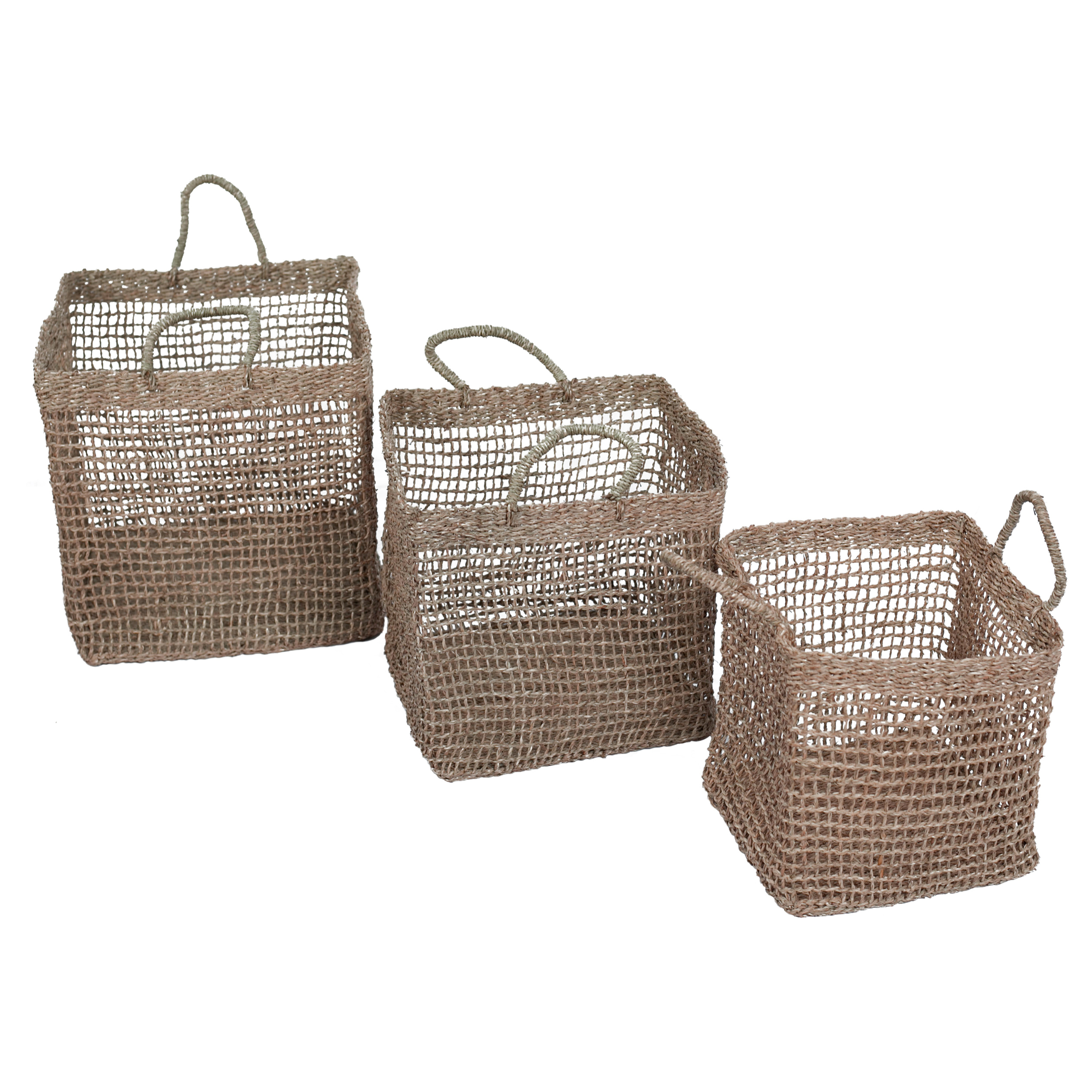 Panier Scar tressé carré (lot de 3)