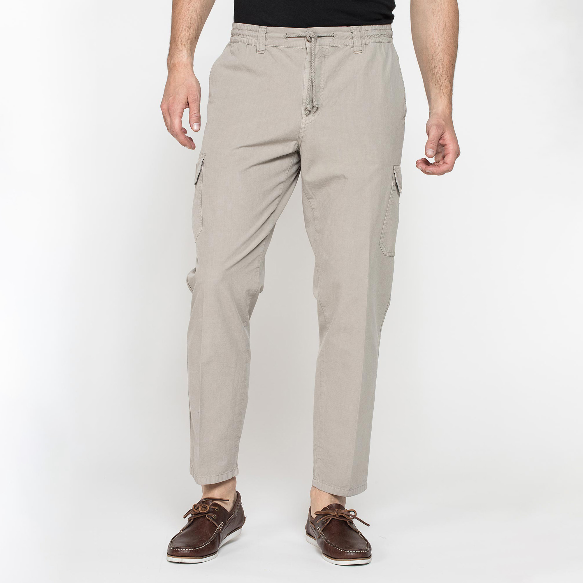 PANTALONI CHINO CON COULISSE E TASCONI LATERALI