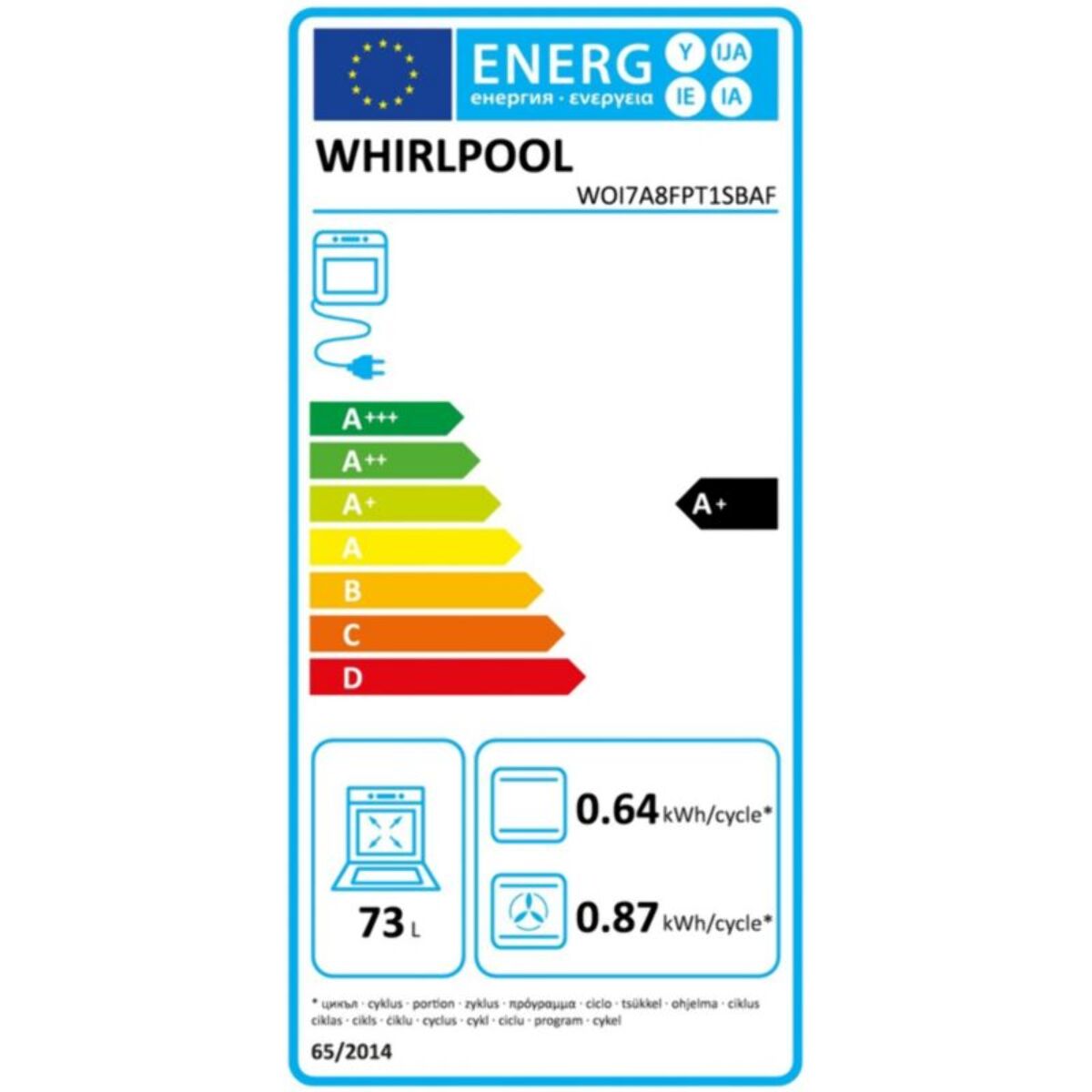 Four encastrable fonction vapeur WHIRLPOOL WOI7A8FPT1SBAF