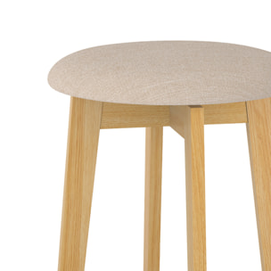 Tabouret de bar Vahina beige et bois clair 66 cm (lot de 2)