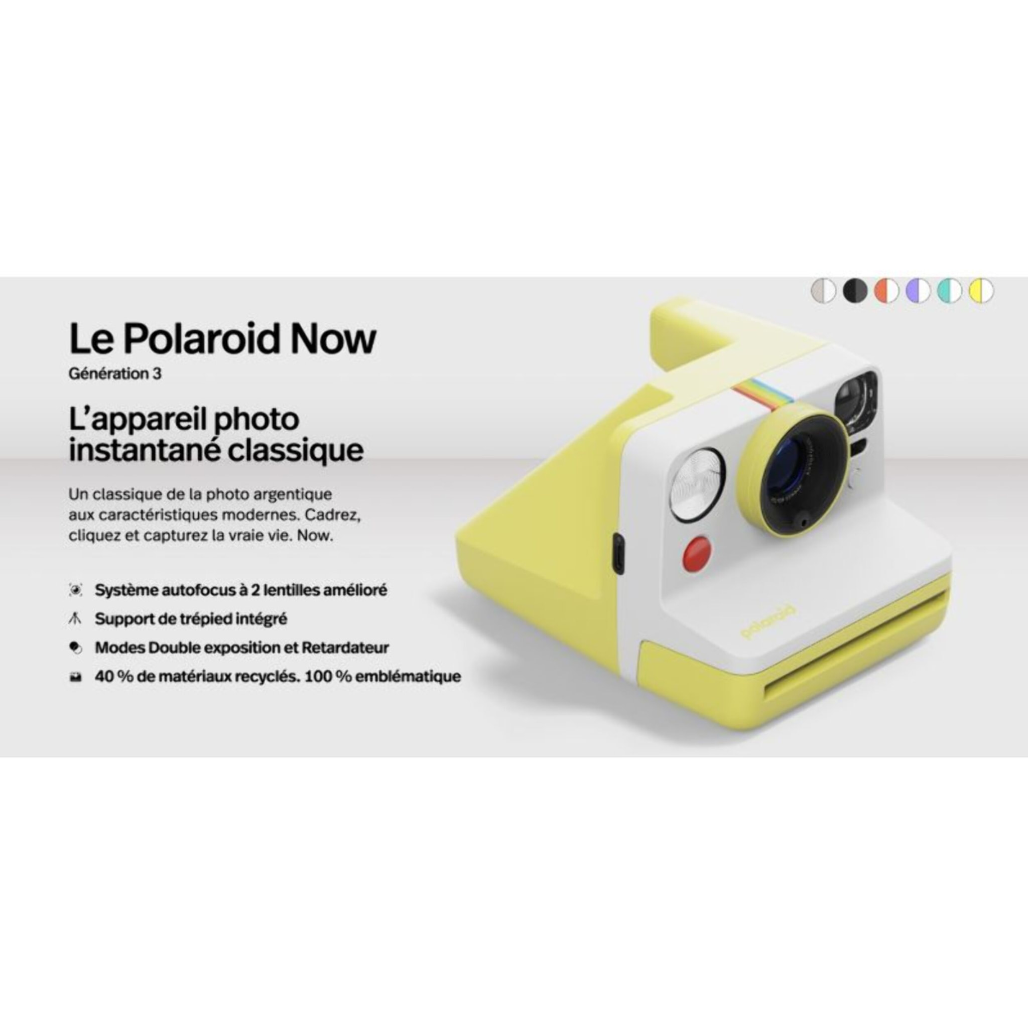 Appareil photo Instantané POLAROID Now Generation 3 Yellow
