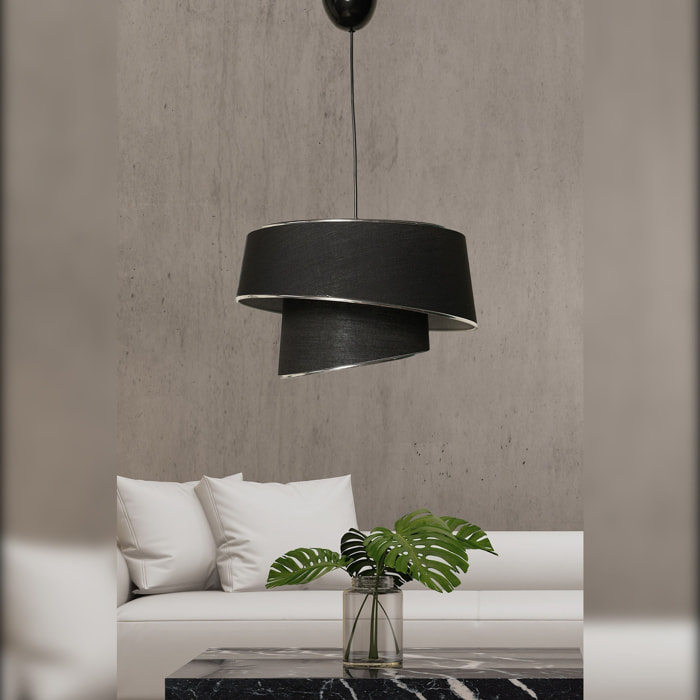 Lámpara de techo con Estructura de metal color Plata Negro