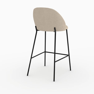 Lot de 2 chaises pour îlot central en tissu bouclé beige 66 cm - Karl