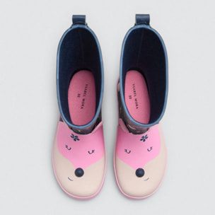 Stivali da pioggia per bambini con motivo a volpe