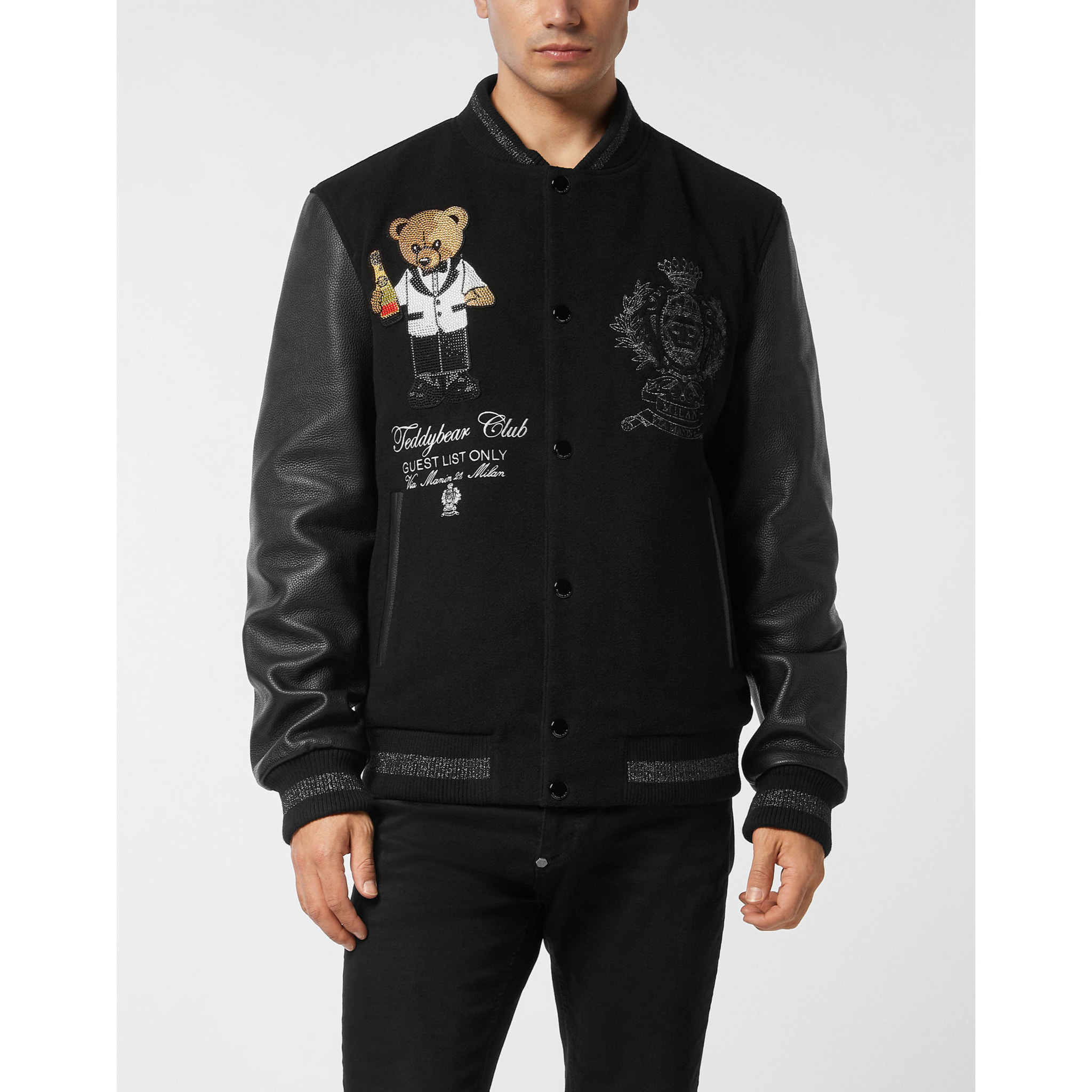 PHILIPP PLEIN Leather Bomber TEDDY