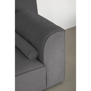 Felix - canapé modulable 2 places en tissu texturé - Gris foncé