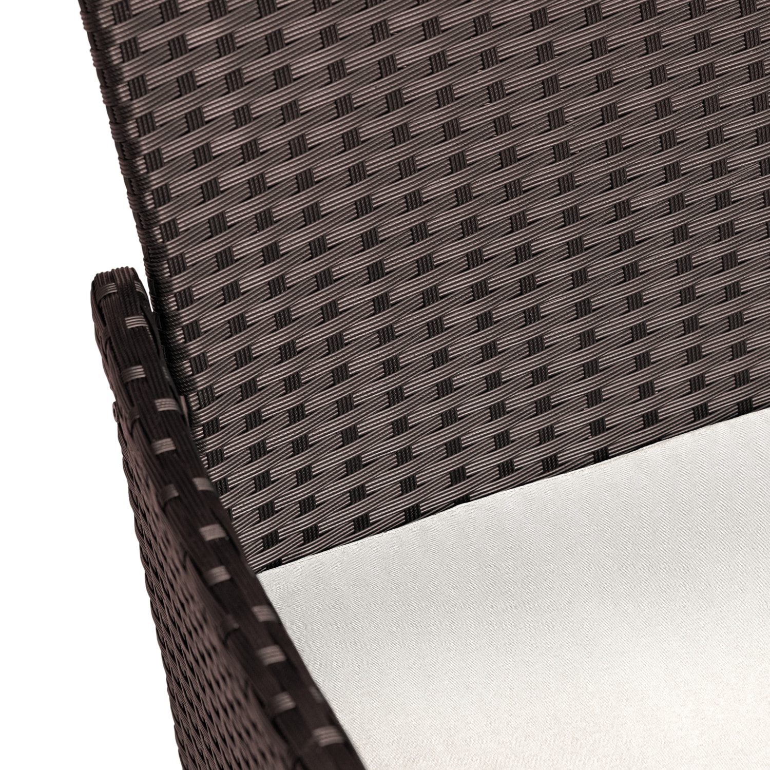 Salon de jardin CORFOU en résine tressée marron 4 places - coussins beige