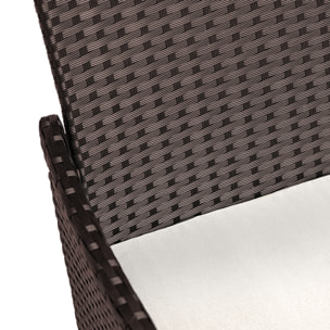 Salon de jardin CORFOU en résine tressée marron 4 places - coussins beige