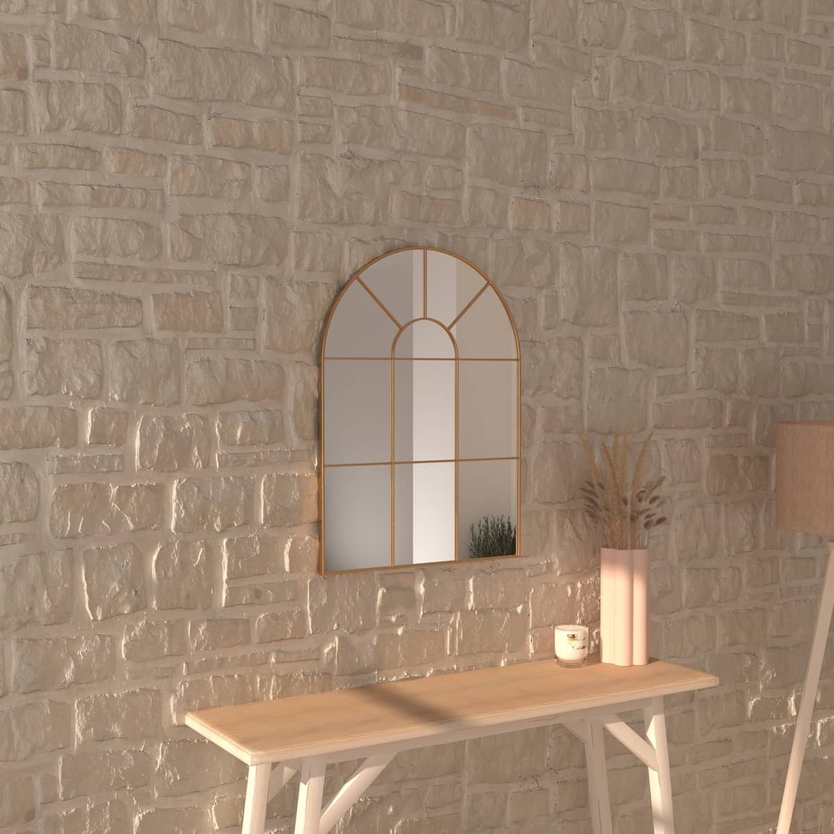 Miroir "Monica" métal doré 54x74cm