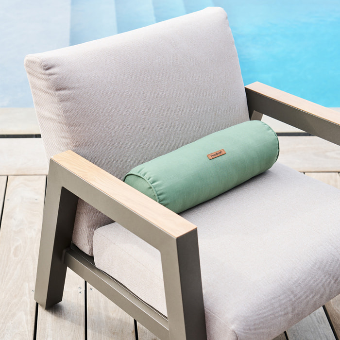 Traversin d'extérieur "Korai" vert olive 45x15cm