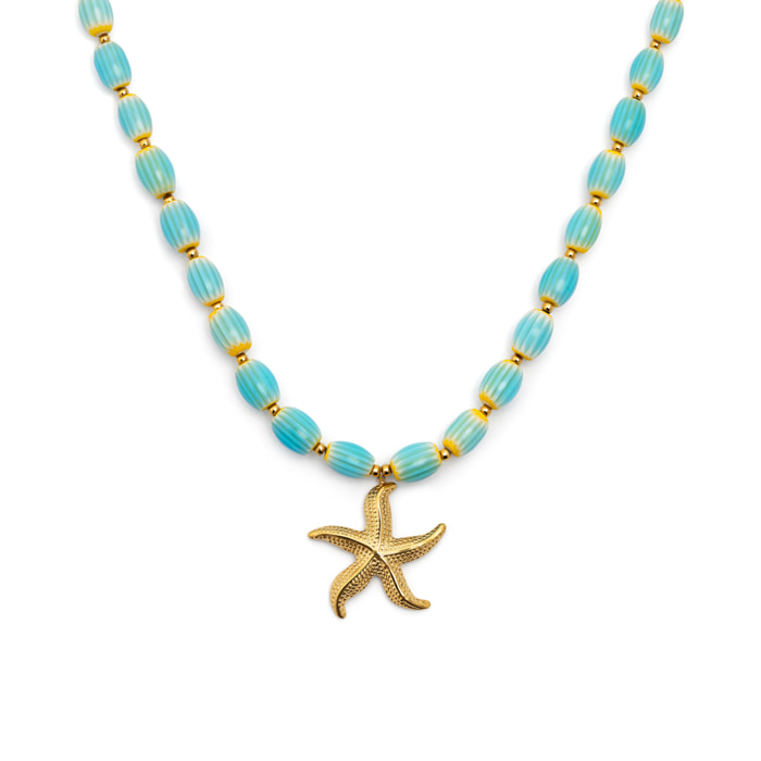 Collar Ariel Colors Acero Baño Oro