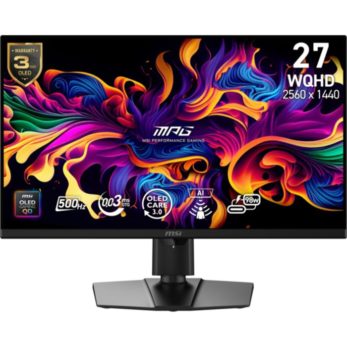 Ecran PC Gamer MSI MPG 271QR 27" WQHD 500Hz QD-OLED HDR True Black 500