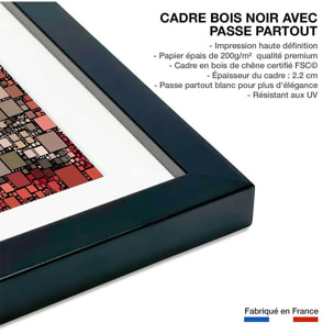Affiche vitraux king's college Affiche sous cadre noir