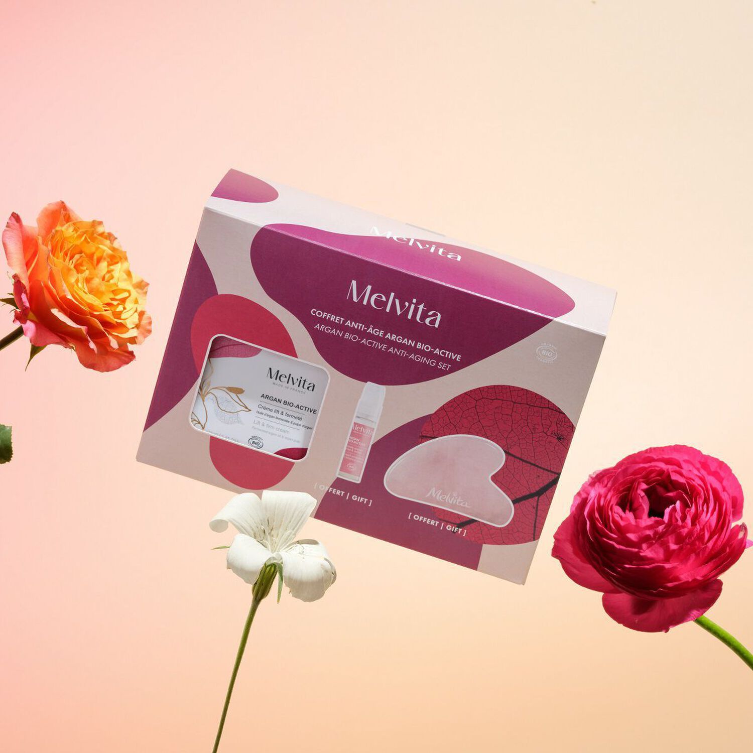 Argan Bio Active - Coffret Crème Lift et Fermeté 50 ml + Sérum 7,5 ml et Gua Sha