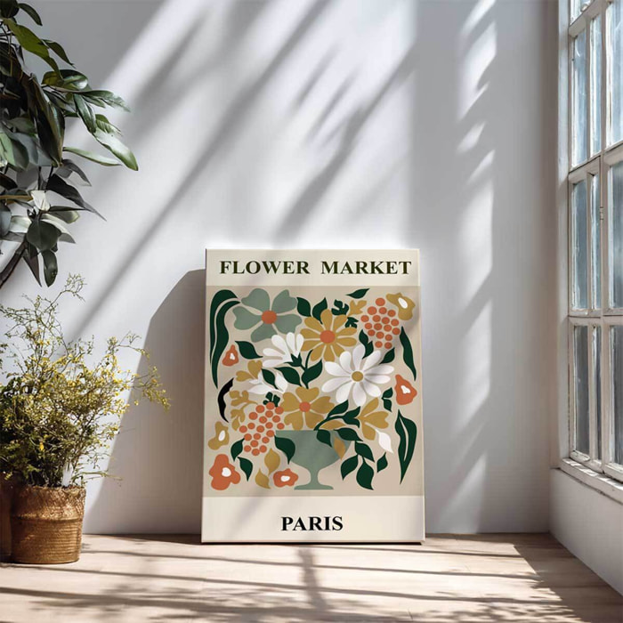 Tableau Flower Market Paris bouquet vintage Toile imprimée