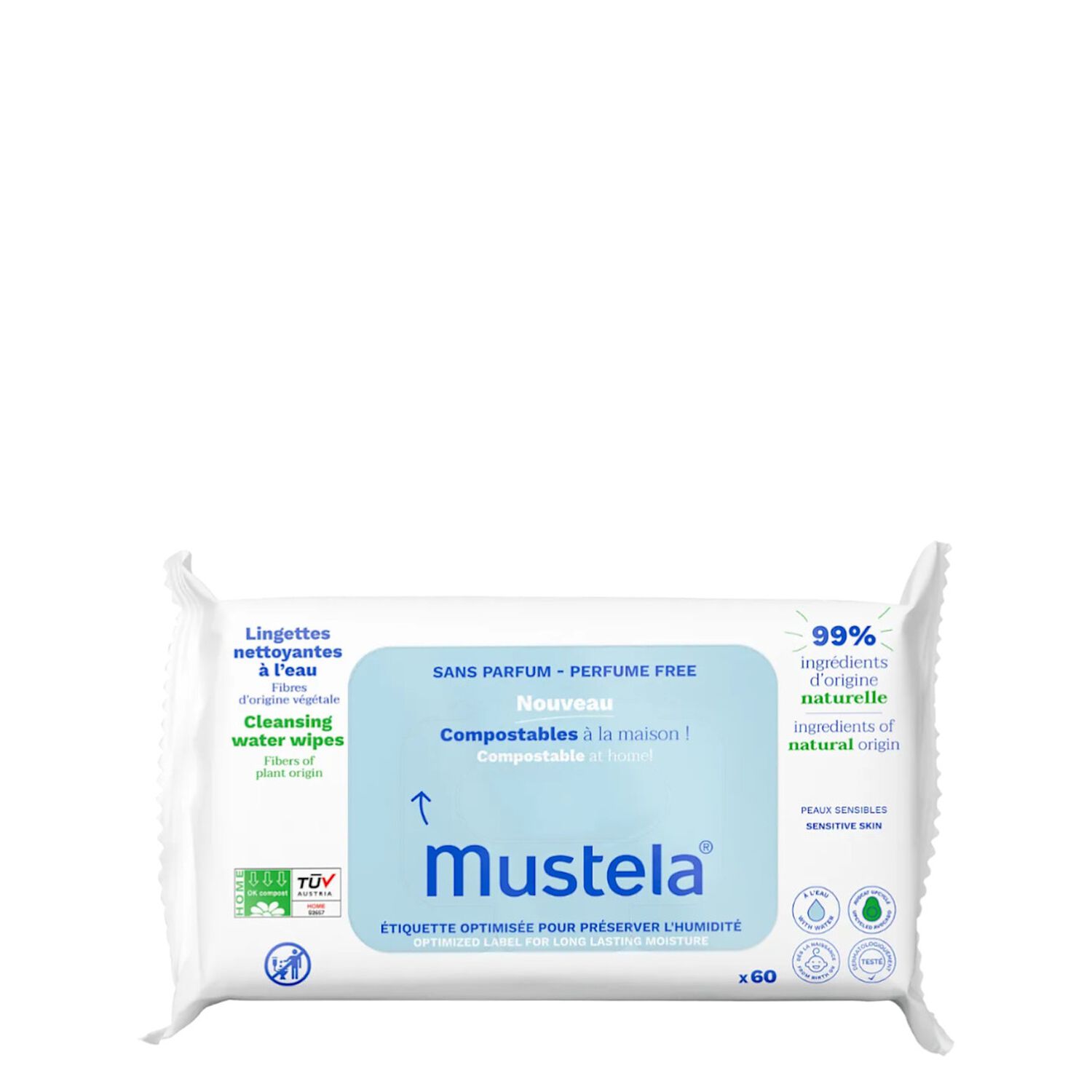 Lingettes Nettoyantes à l'Eau - Sans Parfum - Compostables à la Maison