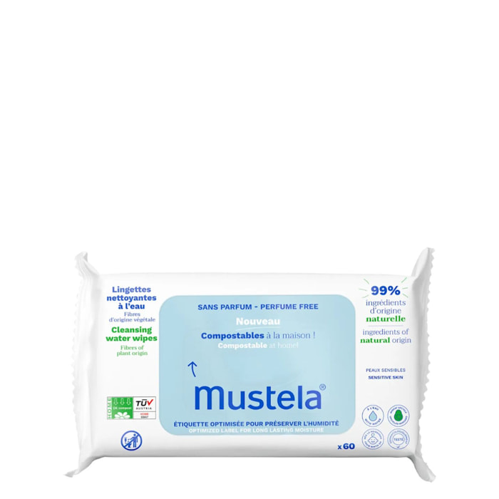 Lingettes Nettoyantes à l'Eau - Sans Parfum - Compostables à la Maison
