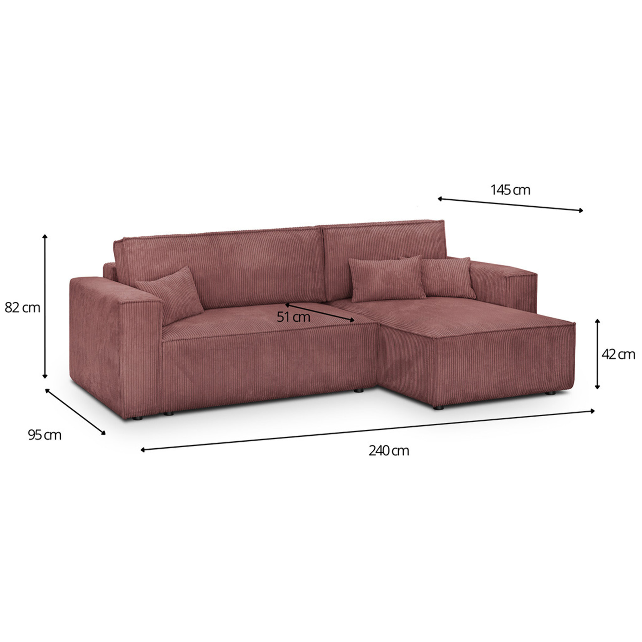 Canapé d'angle convertible 4 places - LIVIA