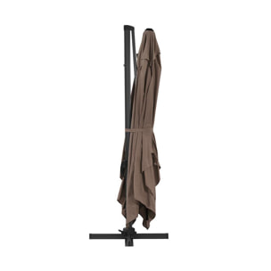 Parasol jardin déporté Alu ''Sun 4'' - Rectangle - 3 x 4 m - Taupe