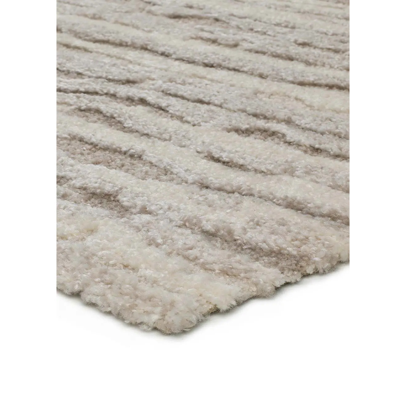 YEN Alfombra abstracta con relieve de pelo corto beige, varias medidas disponibles.