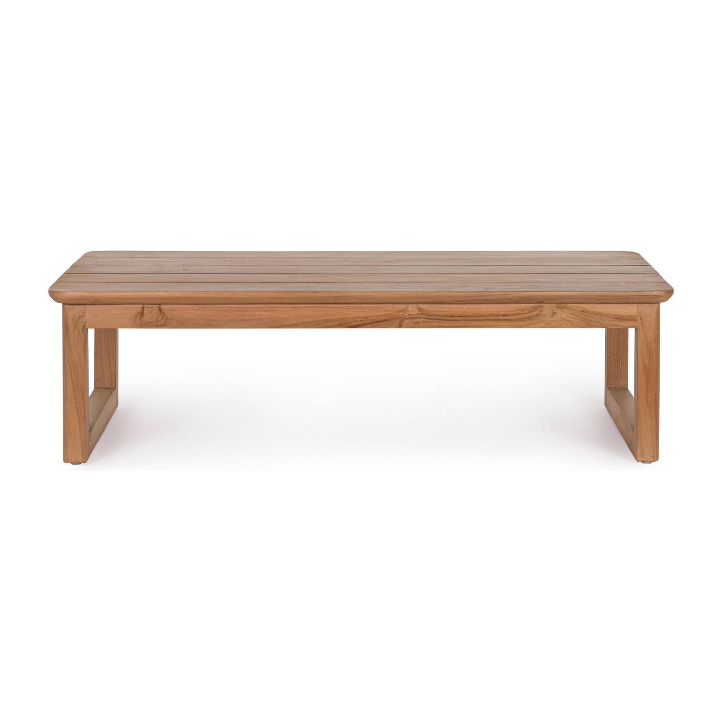 Tavolino basso rettangolare NOJA in legno teak, 122×60×35 cm