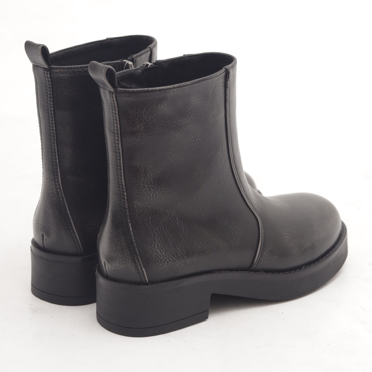 STIVALETTO BIKER BASSO LISCIO GESSO