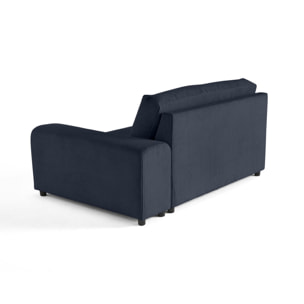Garance - module d'assise 2 places avec accoudoir droit - en velours côtelé - Bleu nuit