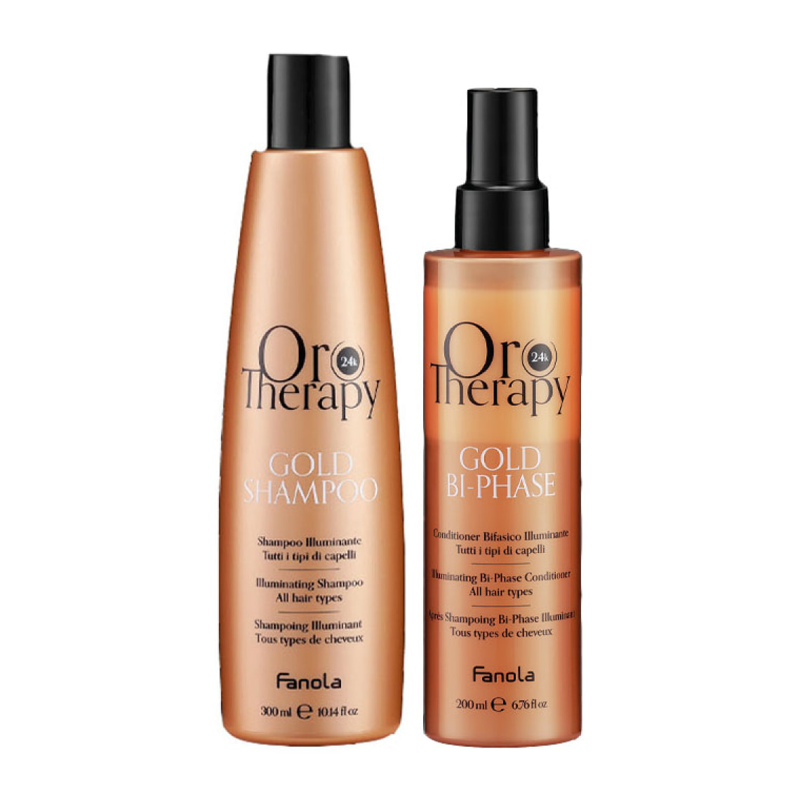 FANOLA Kit Oro Therapy Gold Shampoo 300ml + Conditioner Bifasico 200ml