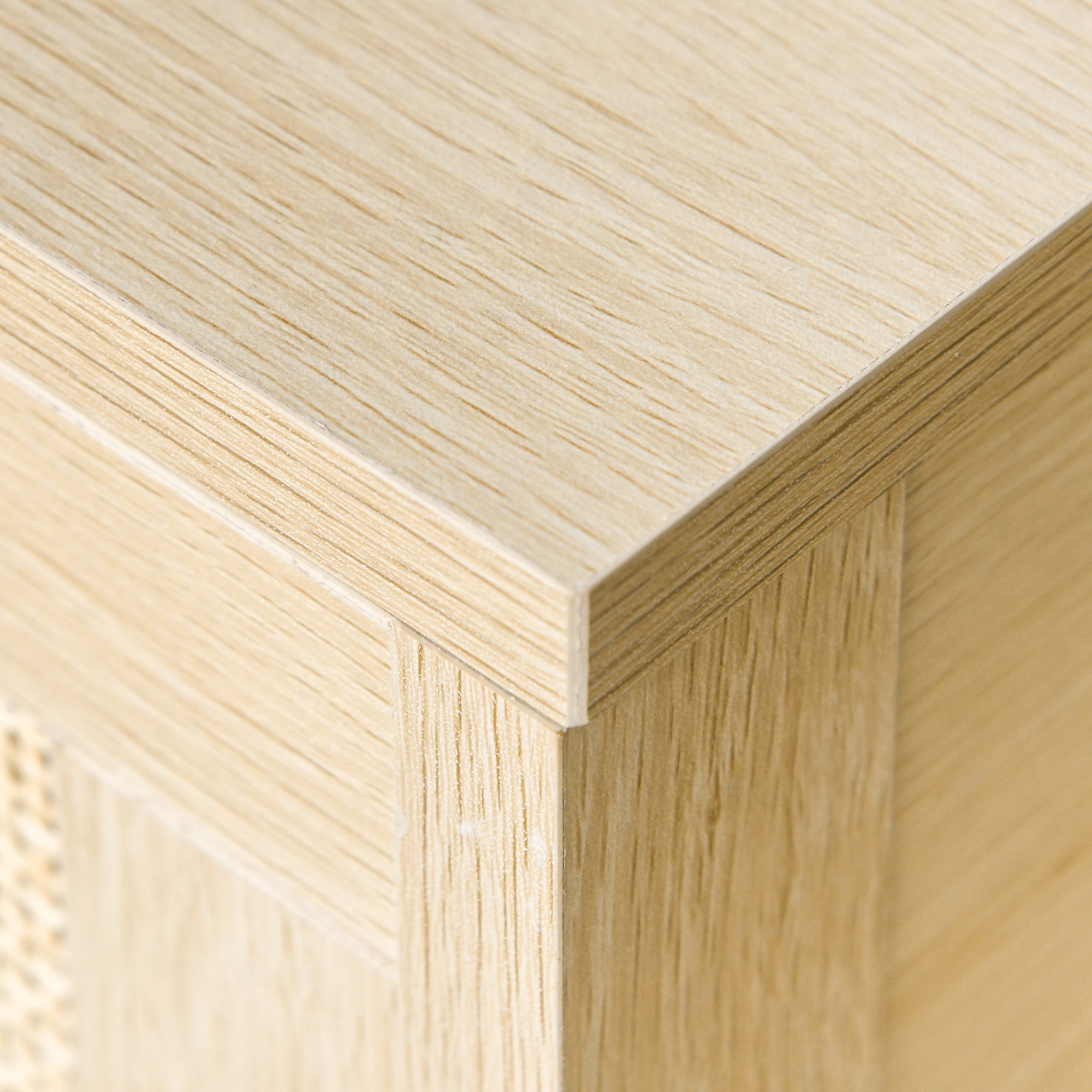 Conjunto 2 Mesitas de Noche Mesillas de Noche con Cajón de Ratán y Estante Inferior Carga 40 kg para Dormitorio Sala 40x40x48 cm Natural