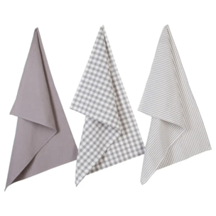 Lot de 3 torchons coton 45x70cm