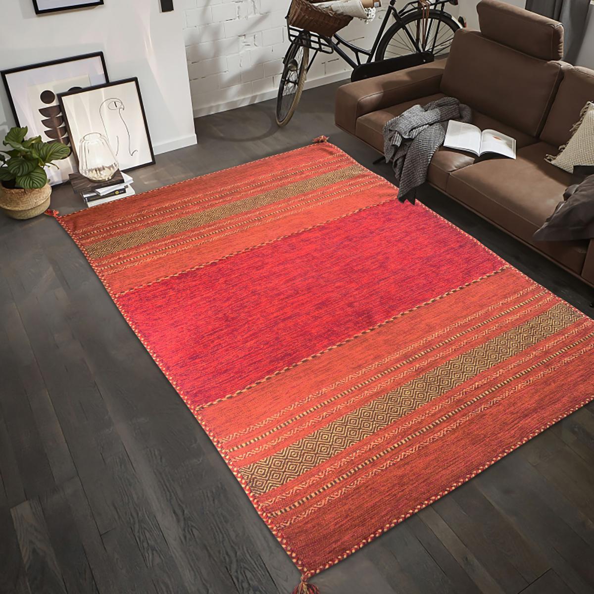 Tapis Buvo tissé à la main en Coton