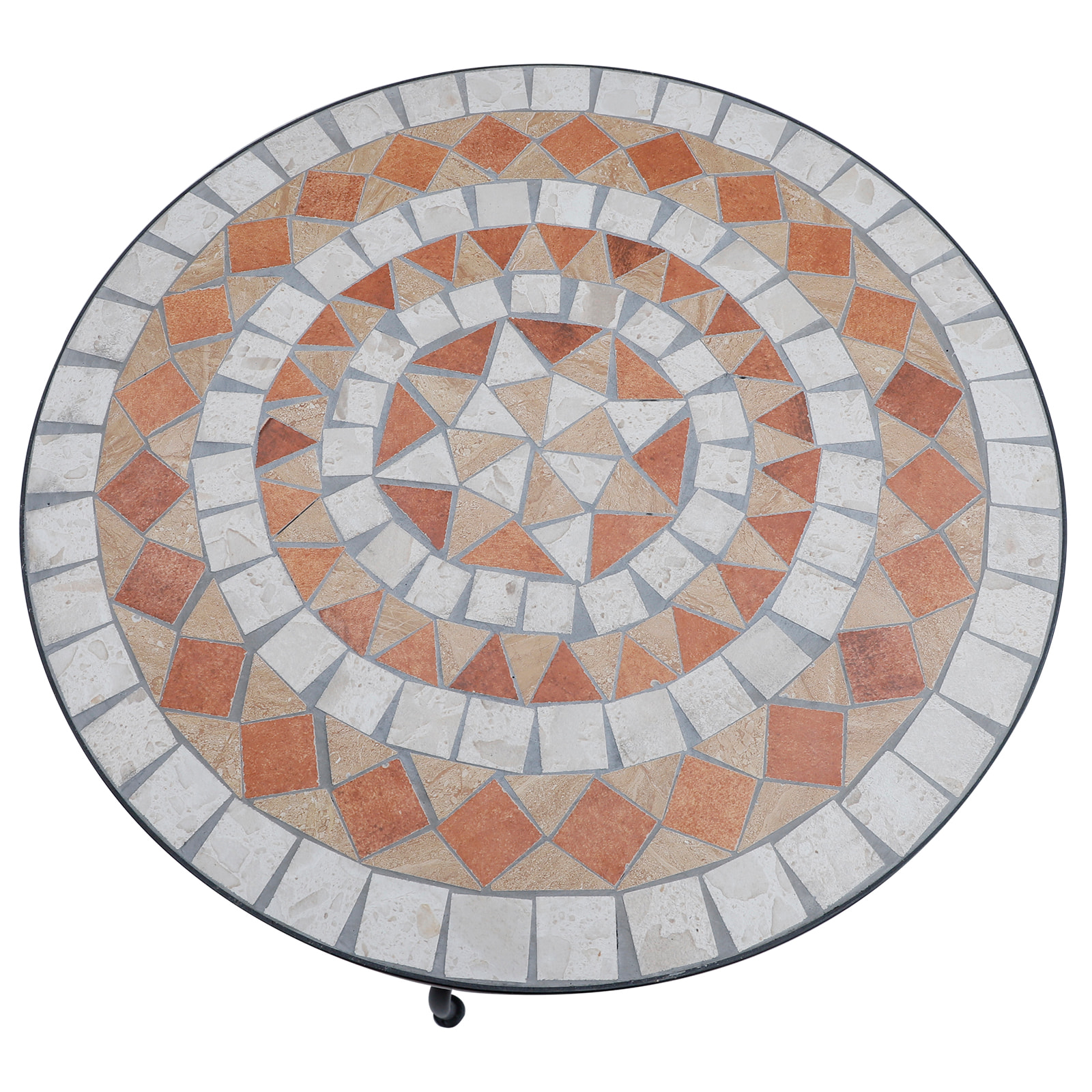 Mesa de Jardín Mesa Mosaico Cerámica y Redonda Mesita de Café Terraza 60x71cm