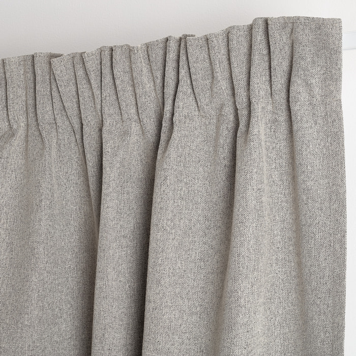 Rideau 100% occultant double face galon fronceur - Taupe