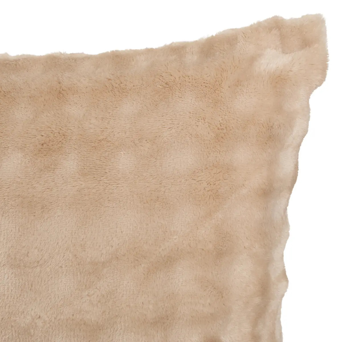 Coussin Zephy carré 40x40cm effet fausse fourrure beige