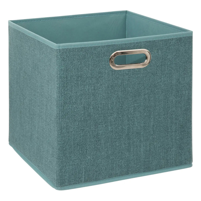 Panier tissu 31x31cm "Mix N' Modul" bleu pétrole chiné