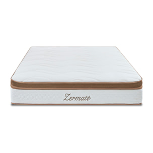 Matelas Zermatt, Soutien Ferme, 31 cm, Mémoire de Forme, surmatelas 7 cm, Face Été 3D & Hiver Cachemire