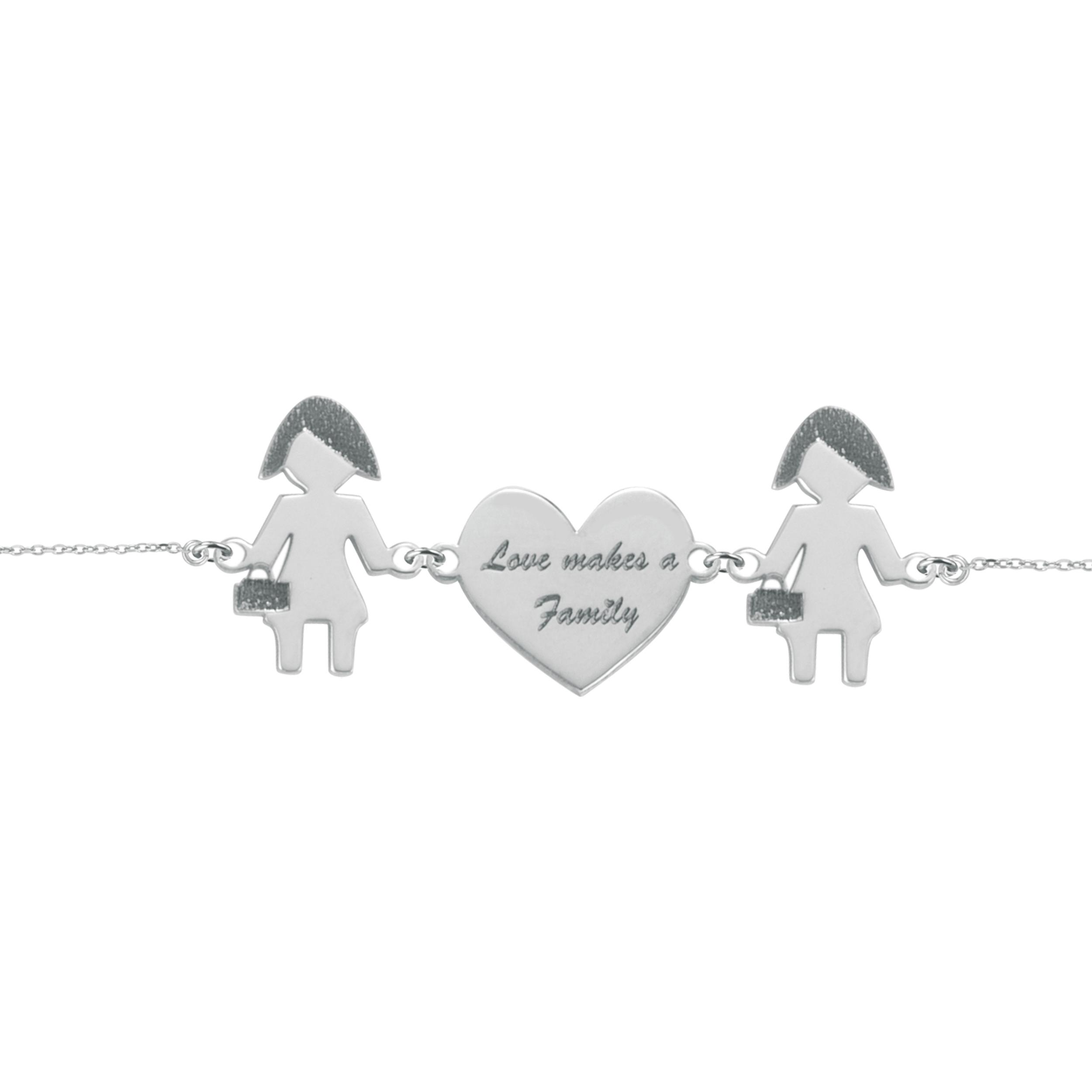 Bracciale Love Makes a Family Lei-Cuore-Lei Argento