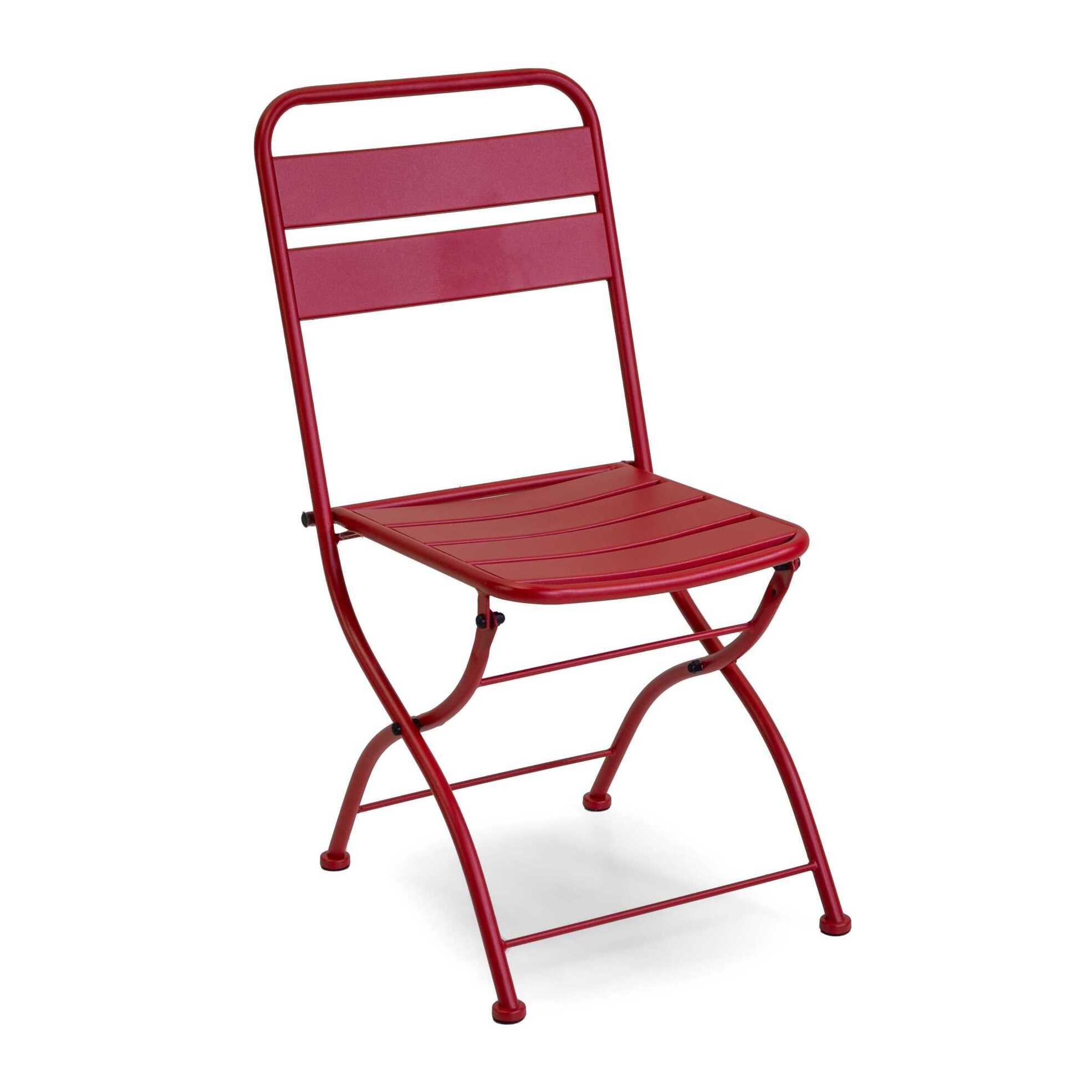 Sedia Rovigo Vacchetti in metallo pieghevole rosso cm44x53h45/86