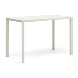 Kave Home - Tavolo da esterno alto Culip in alluminio finitura bianca 150 x 77 cm