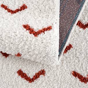 Terra - tapis shaggy de salon en laine artificielle terracotta