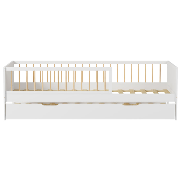 Lit gigogne pour enfant 190x90cm blanc ADAM
