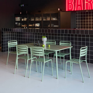 Table de jardin métal + 6 assises AMÉLIA