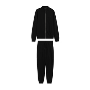 Tuta uomo in cotone con felpa full-zip e collo alto